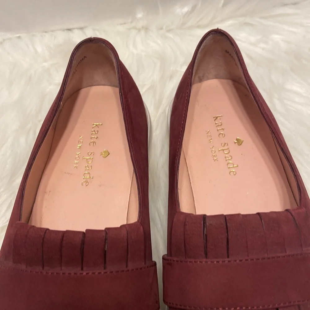 Kate Spade Courtney Grommet Slip On Burgundy Size 5 1/2 - Picture 4 of 11